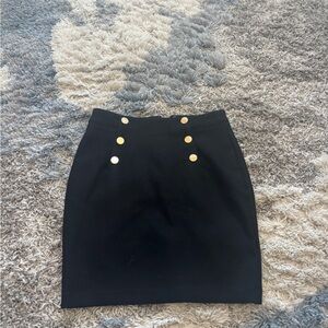 H&M Black Skirt with Gold Button Details